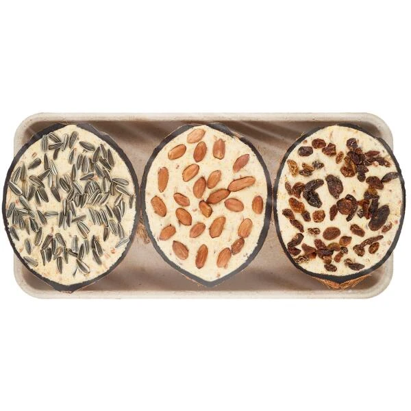 Emma's Garden Halve Kokosnoten - 3 × 200 Gram - Set Van 3 Stuks 3 Emma's Garden Halve Kokosnoten - 3 × 200 Gram - Set Van 3 Stuks