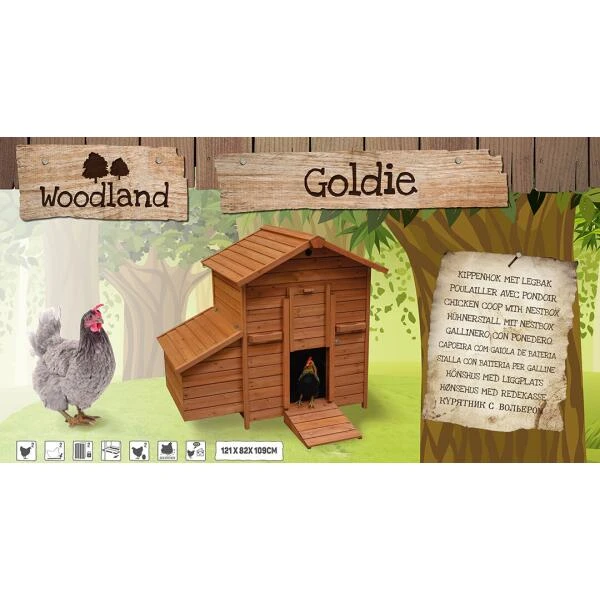 Woodland Kippenhok Goldie Bruin 121 × 81,6 × 109 Cm 5 Woodland Kippenhok Goldie Bruin 121 × 81,6 × 109 Cm - Afbeelding 3