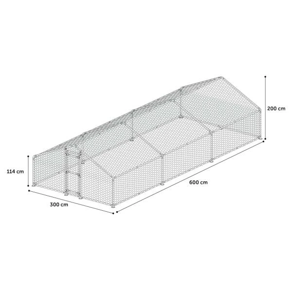 Kippenren Doerak, Gegalvaniseerd 18 M² - 6 × 3 × 2 M 4 Kippenren Doerak, Gegalvaniseerd 18 M² - 6 × 3 × 2 M - Afbeelding 2