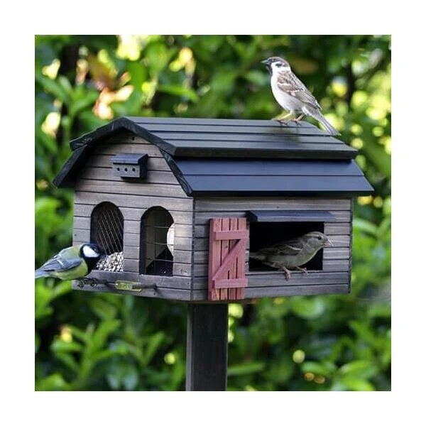 Vogelvoederhuis Landelijke Stijl - Barn Brown 3 Vogelvoederhuis Landelijke Stijl - Barn Brown