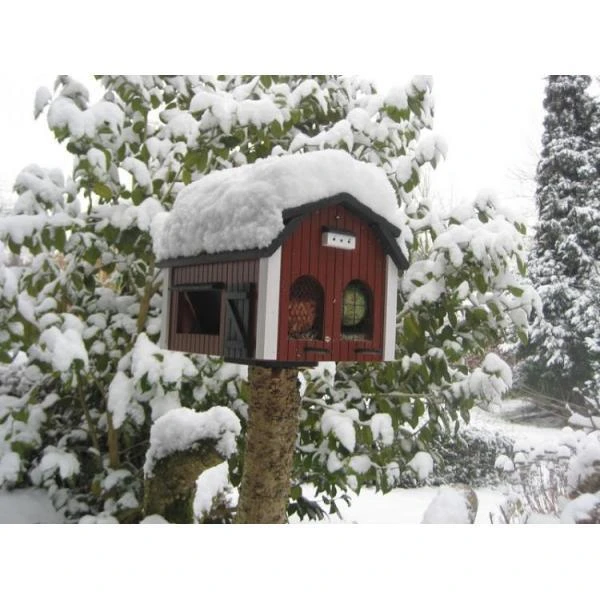 Vogelvoederhuis Landelijke Stijl - Barn Red 8 Vogelvoederhuis Landelijke Stijl - Barn Red - Afbeelding 6