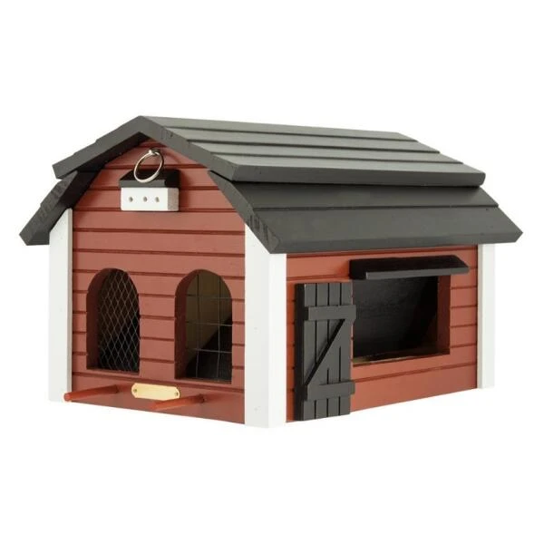 Vogelvoederhuis Landelijke Stijl - Barn Red 4 Vogelvoederhuis Landelijke Stijl - Barn Red - Afbeelding 2