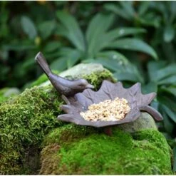 ESSCHERT DESIGN Vogelbad Gietijzer / Vogel Op Blad