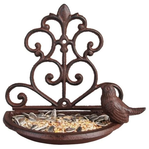 ESSCHERT DESIGN Wandvoederschaal Met Vogel - Gietijzer 3 ESSCHERT DESIGN Wandvoederschaal Met Vogel - Gietijzer